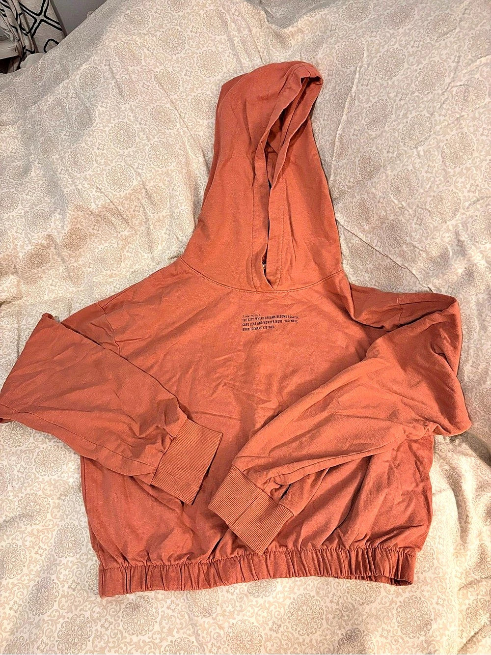 H&M Graphic Hoodie in Brown